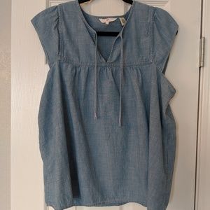 Levi's Chambray Short Sleeve Peasant Top- L